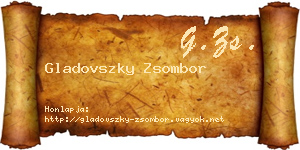 Gladovszky Zsombor névjegykártya